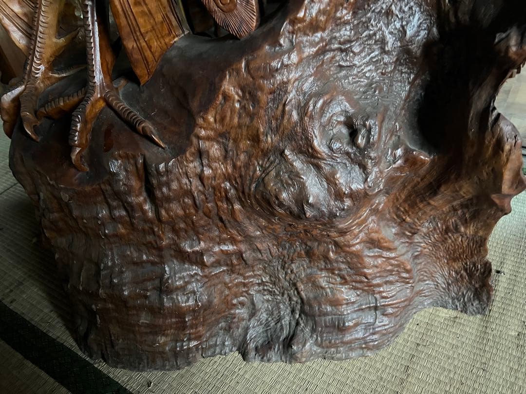 一刀彫　骨董　屋久杉　衝立