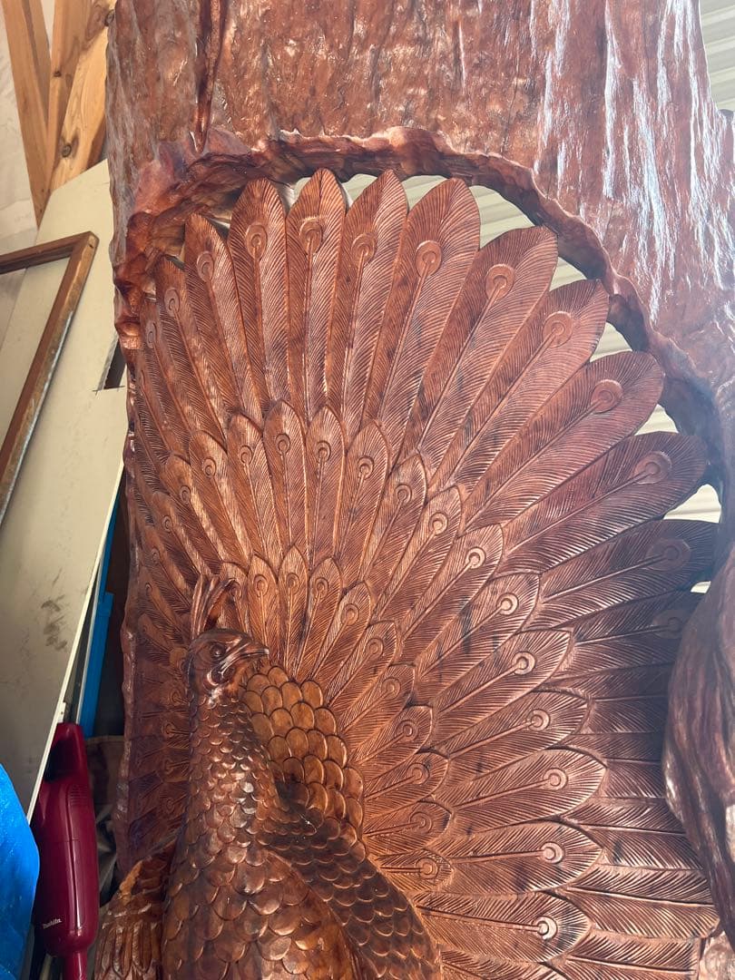 一刀彫　骨董　屋久杉　衝立