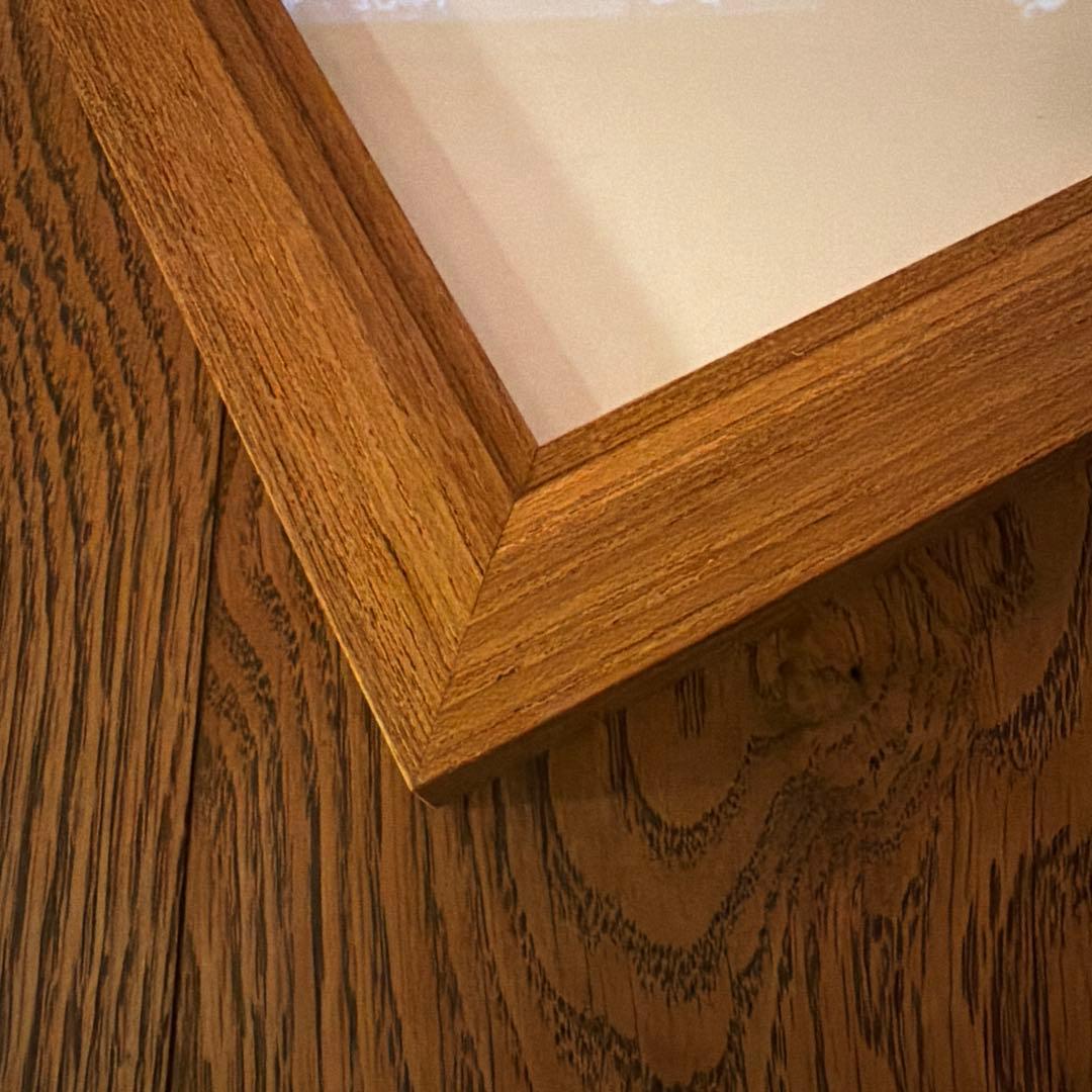 木製額縁　ポスターフレーム　無垢材　チーク材　オーダーメイド