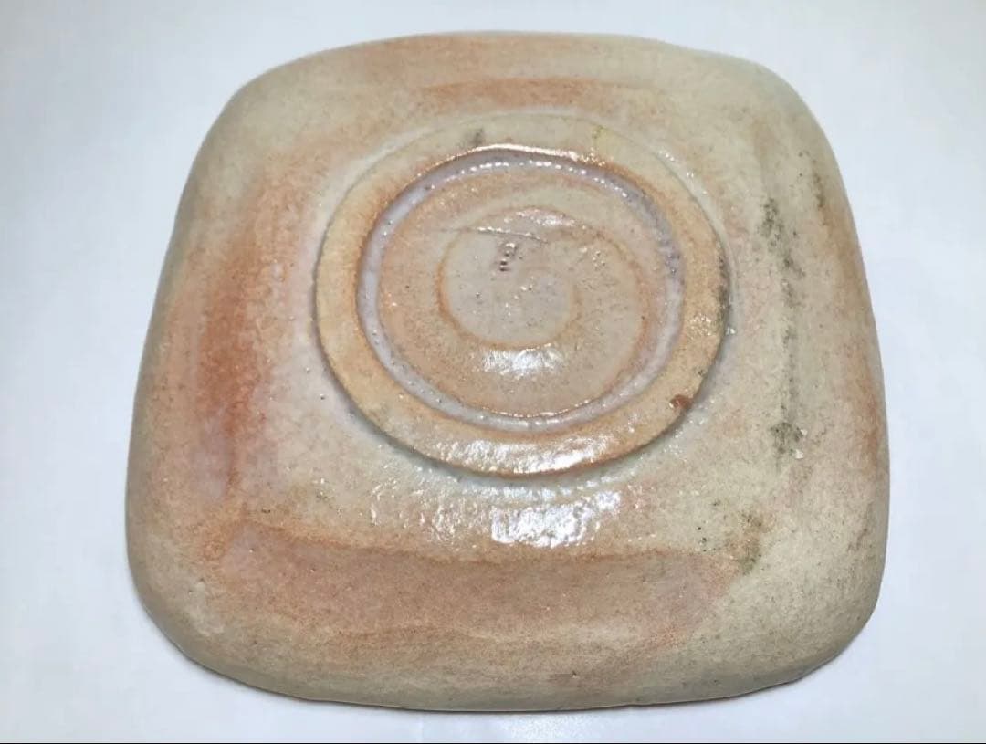 茶道具 古物品 本間焼 菓子器 赤 四方 角 池田退輔 木箱入