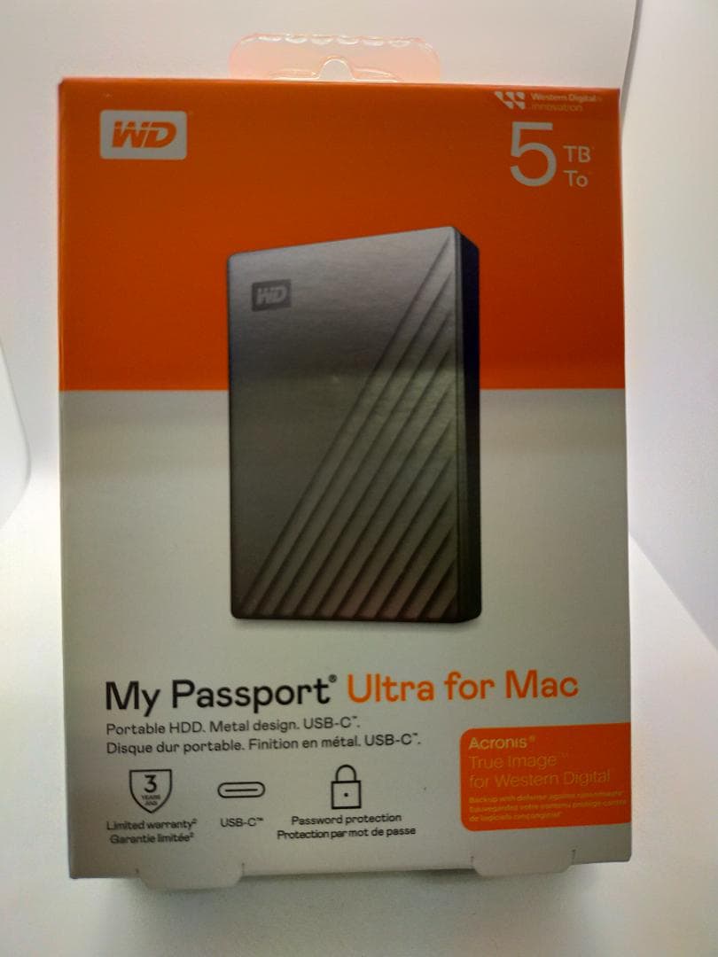 ウエスタンデジタル Mac用ポータブルHDD 5TB USB Type-C