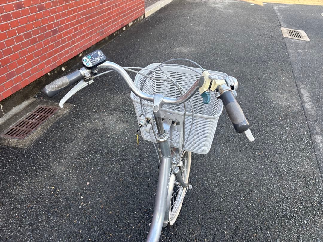 まいまいBRIDGESTONE 電動アシスト 三輪車 シルバー 前後カゴ