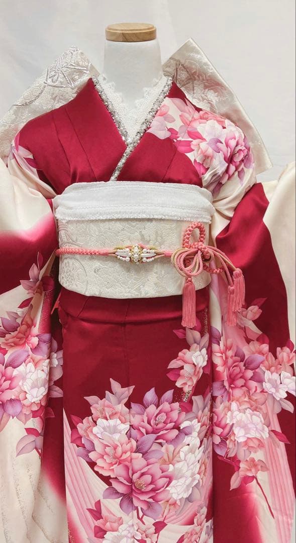花柄振袖　振袖 正絹　振袖フルセット　成人式　　振袖7点セット