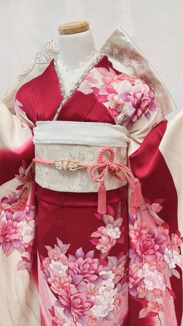 花柄振袖　振袖 正絹　振袖フルセット　成人式　　振袖7点セット