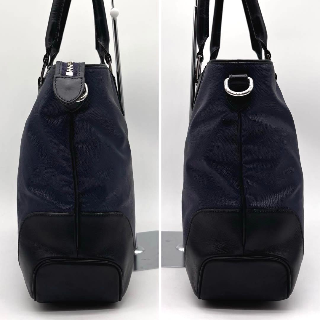 ペッレモルビダ　ビジネスバッグ　トートバッグ　キャピターノ　リモンタ　ネイビー