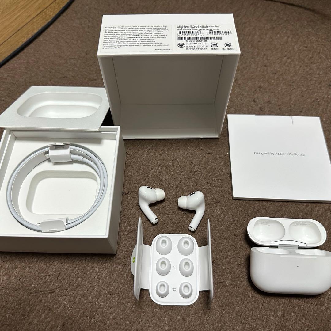 AirPods Pro2 本体 充電ケース付、イヤーチップ付き