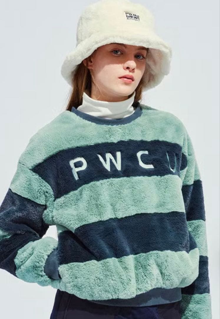 凛　！新品PW CIRCULUS ボーダーフェイクファープルオーバー