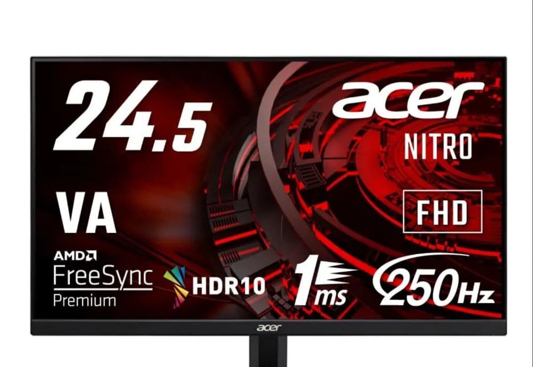 美品　250hz acer ゲーミングモニター KG251QZbmiipx