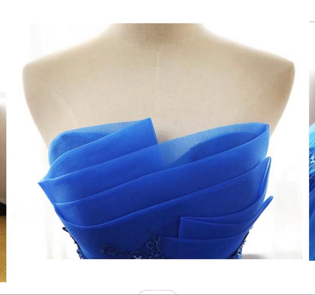 カラードレス ブルー パニエ付き