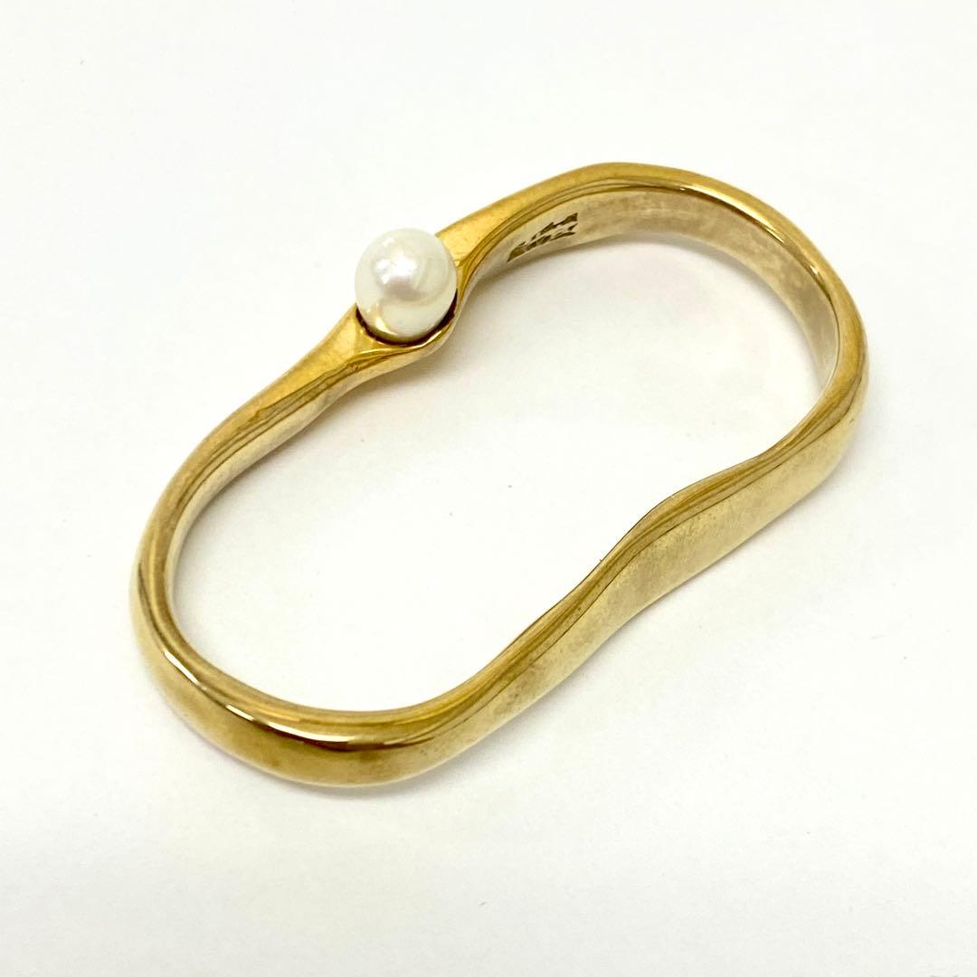 E186 HERNAN HERDEZ ダブルフィンガー リング ゴールド 真鍮