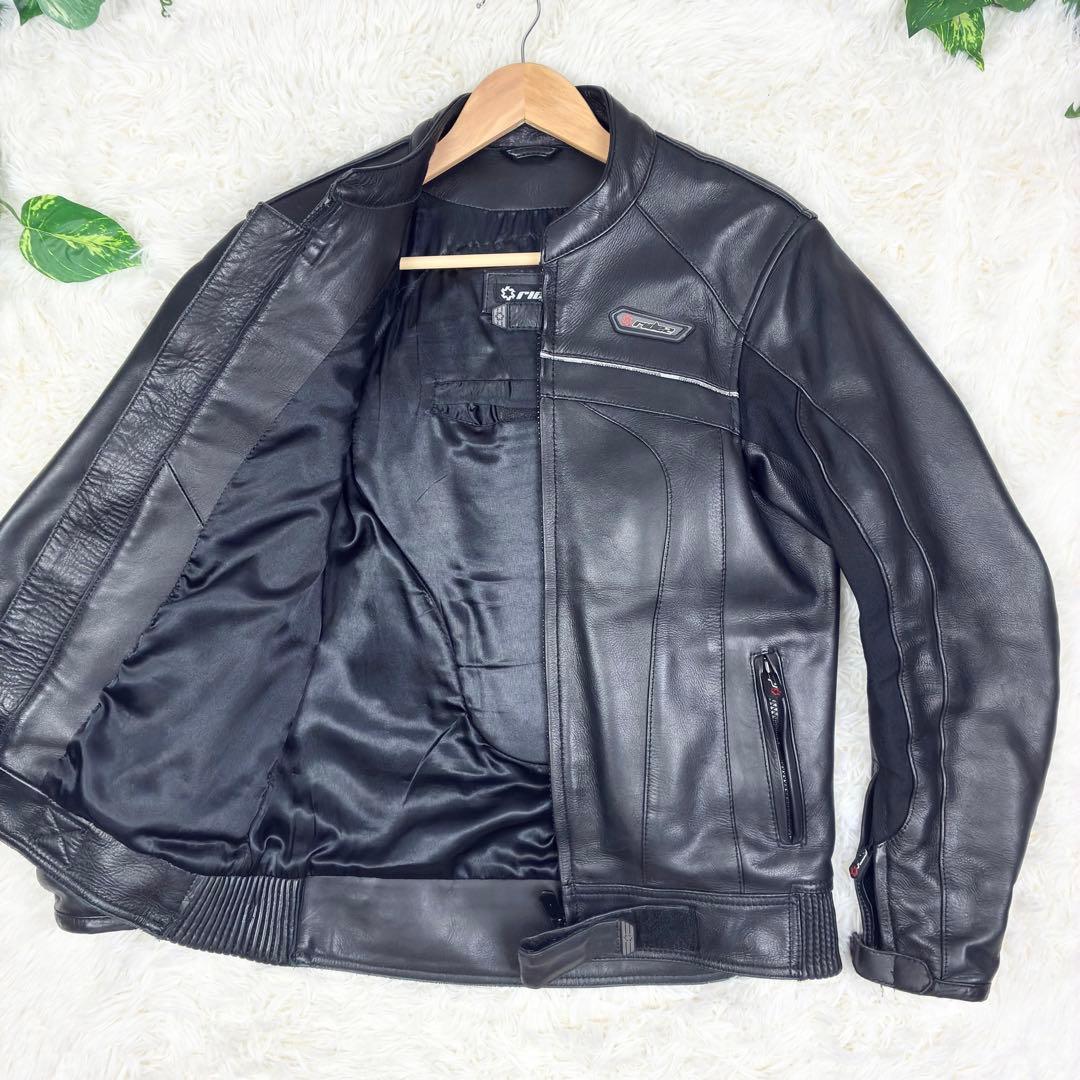 美品　RIDEZ　カウレザー　シングルライダース　レザージャケット　バイカー　L