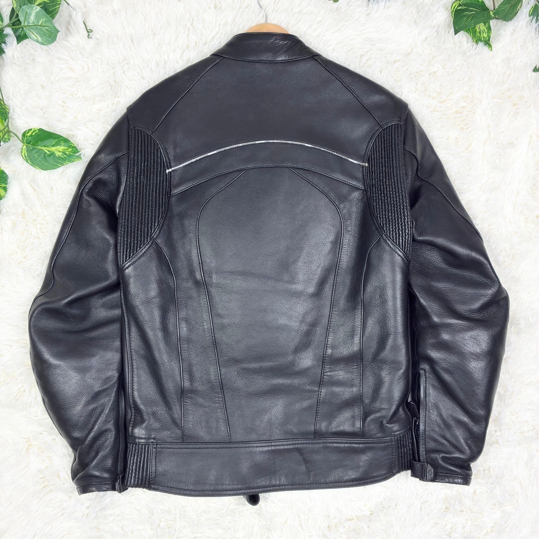 美品　RIDEZ　カウレザー　シングルライダース　レザージャケット　バイカー　L