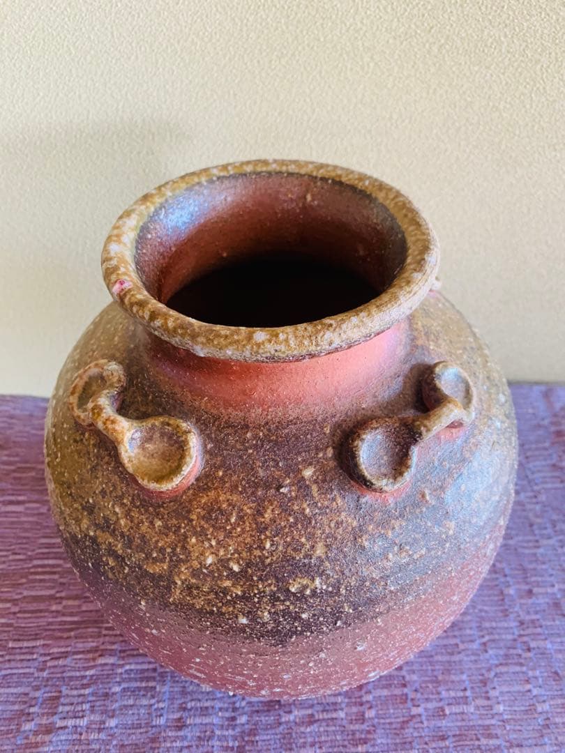 信楽焼、四つ耳、大壺、
