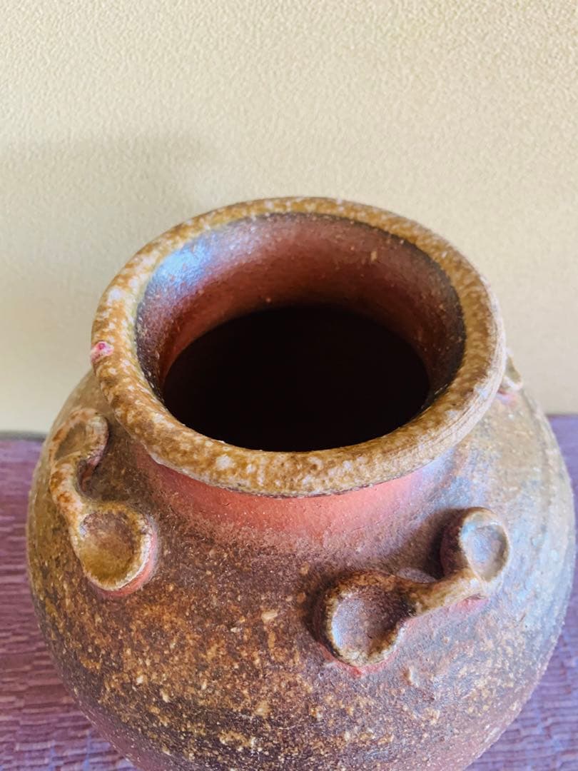 信楽焼、四つ耳、大壺、