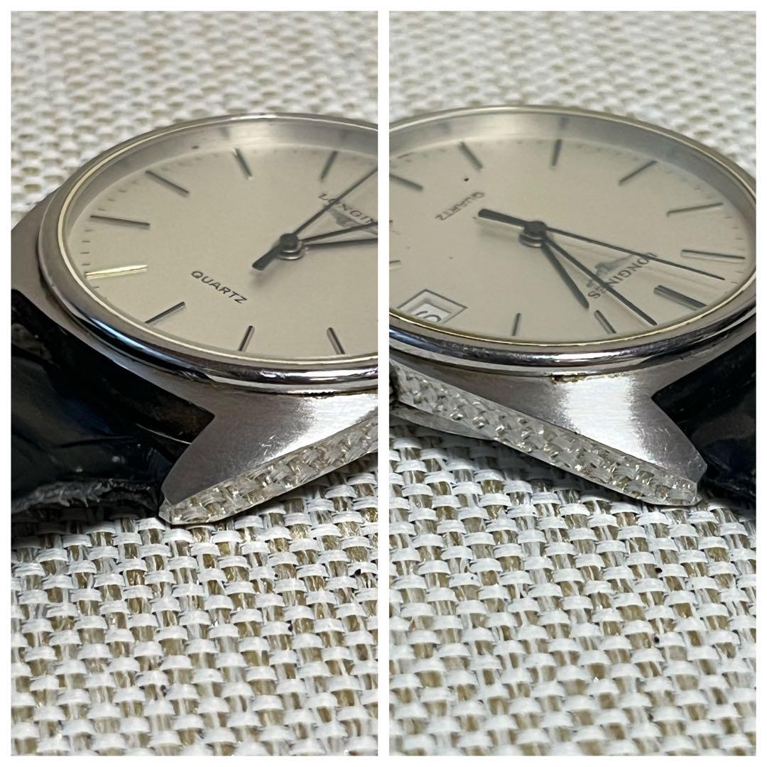 【希少】LONGINES クォーツ 腕時計 デイト シルバー文字盤 ヴィンテージ