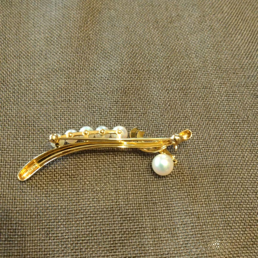 ミキモト　k18YG アコヤ真珠　エレガントブローチ