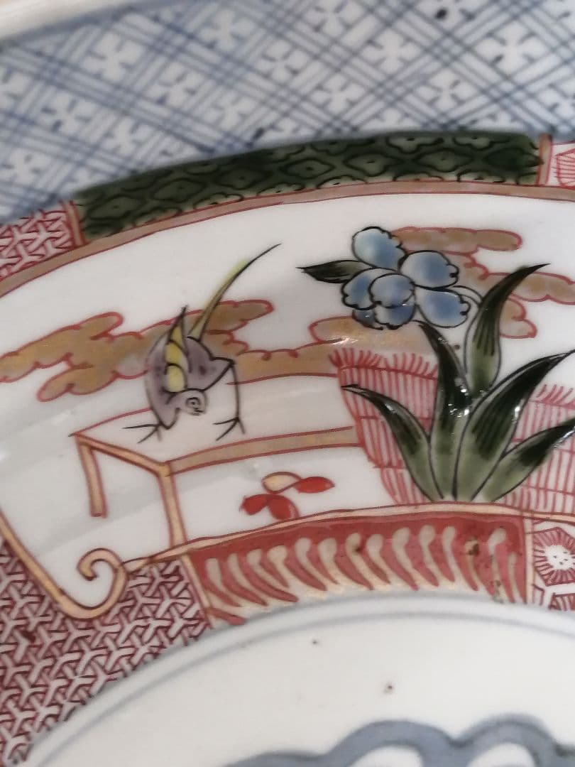 ㉗古伊万里　色絵鉢　二重高台　麒麟　鉢