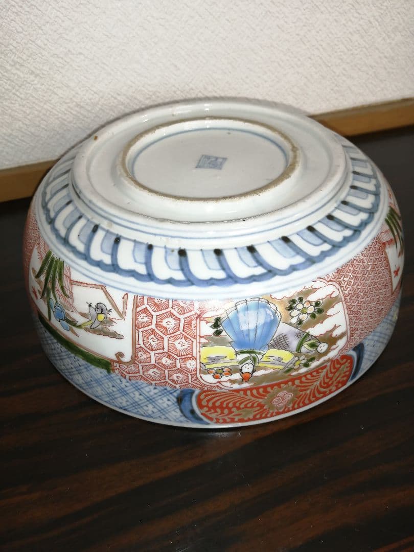 ㉗古伊万里　色絵鉢　二重高台　麒麟　鉢