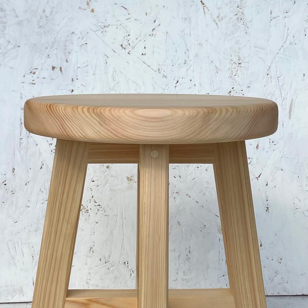 黒茶　国産ひのき　丸椅子　スツール