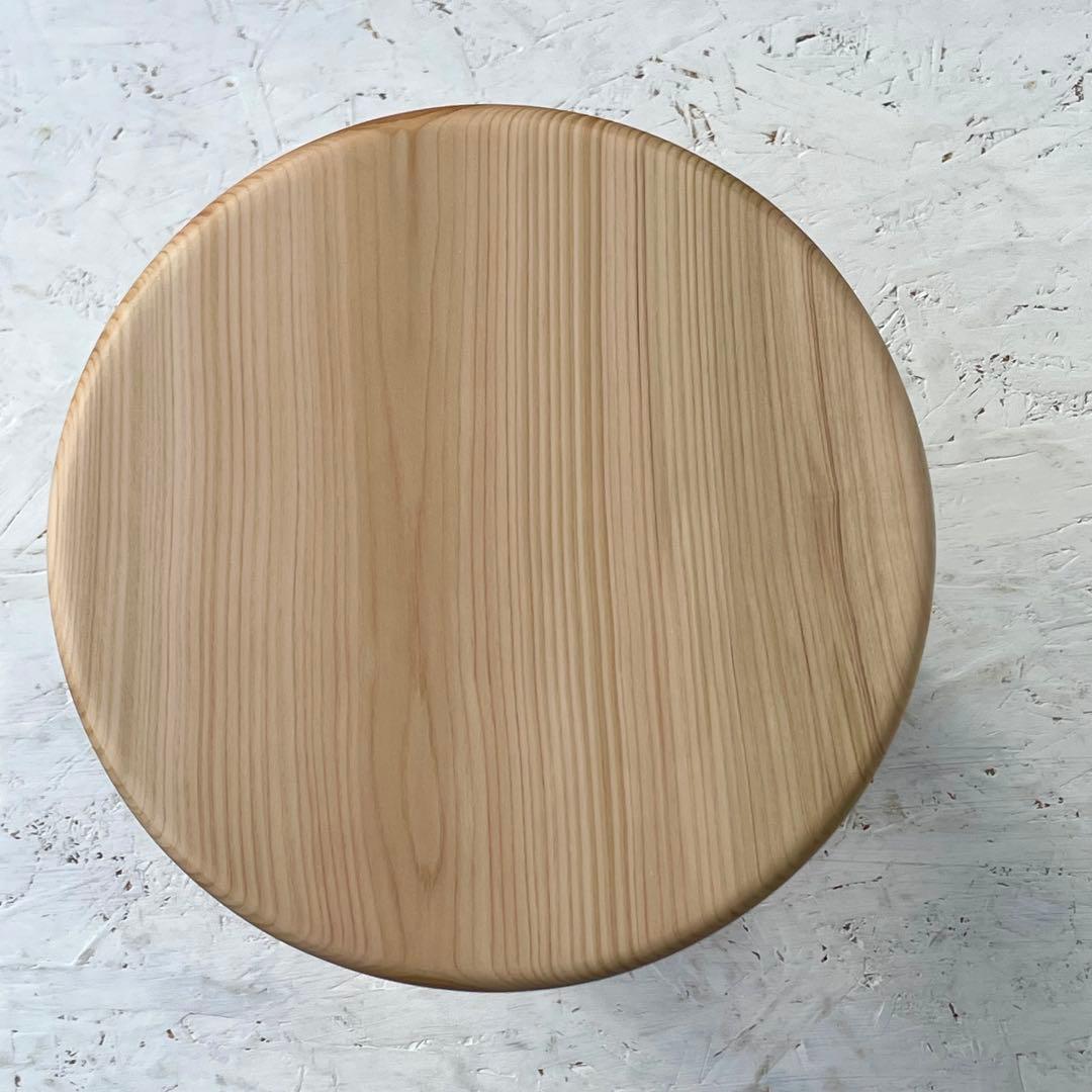 黒茶　国産ひのき　丸椅子　スツール