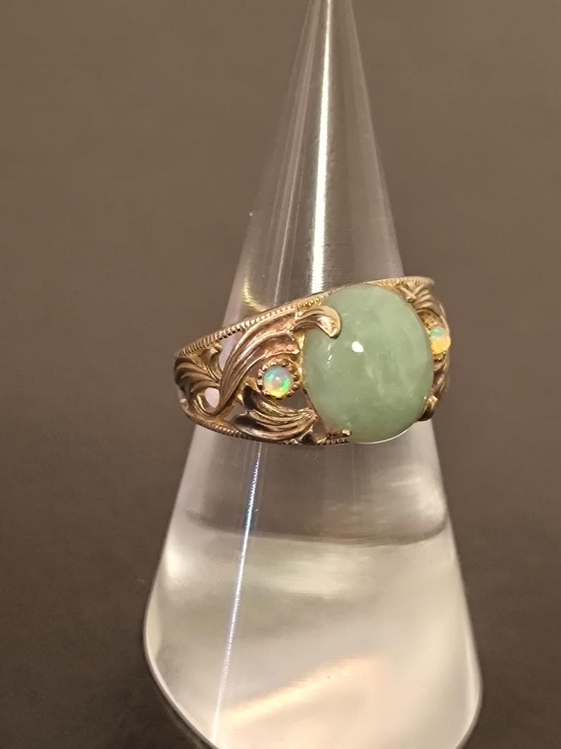 碌山 ROKUZAN ロクザン シルバー925 ヒスイ オパール　リング