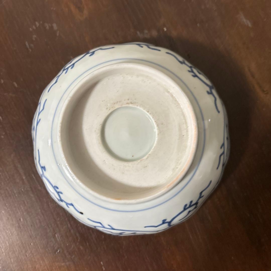 古伊万里　染付なます皿　5枚　膾皿　唐草　アンティーク　古道具　白洲正子　李朝