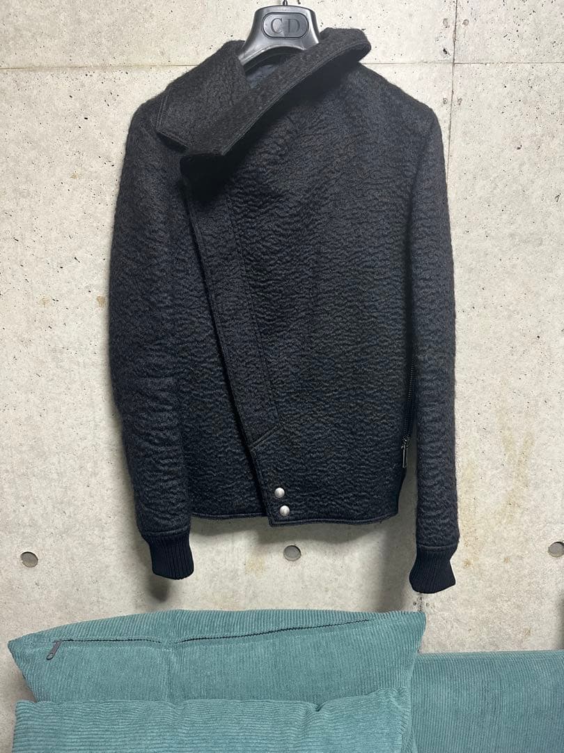Dior Hommeディオールオム 09awモヘヤ混ラップブルゾン44◆ブラック