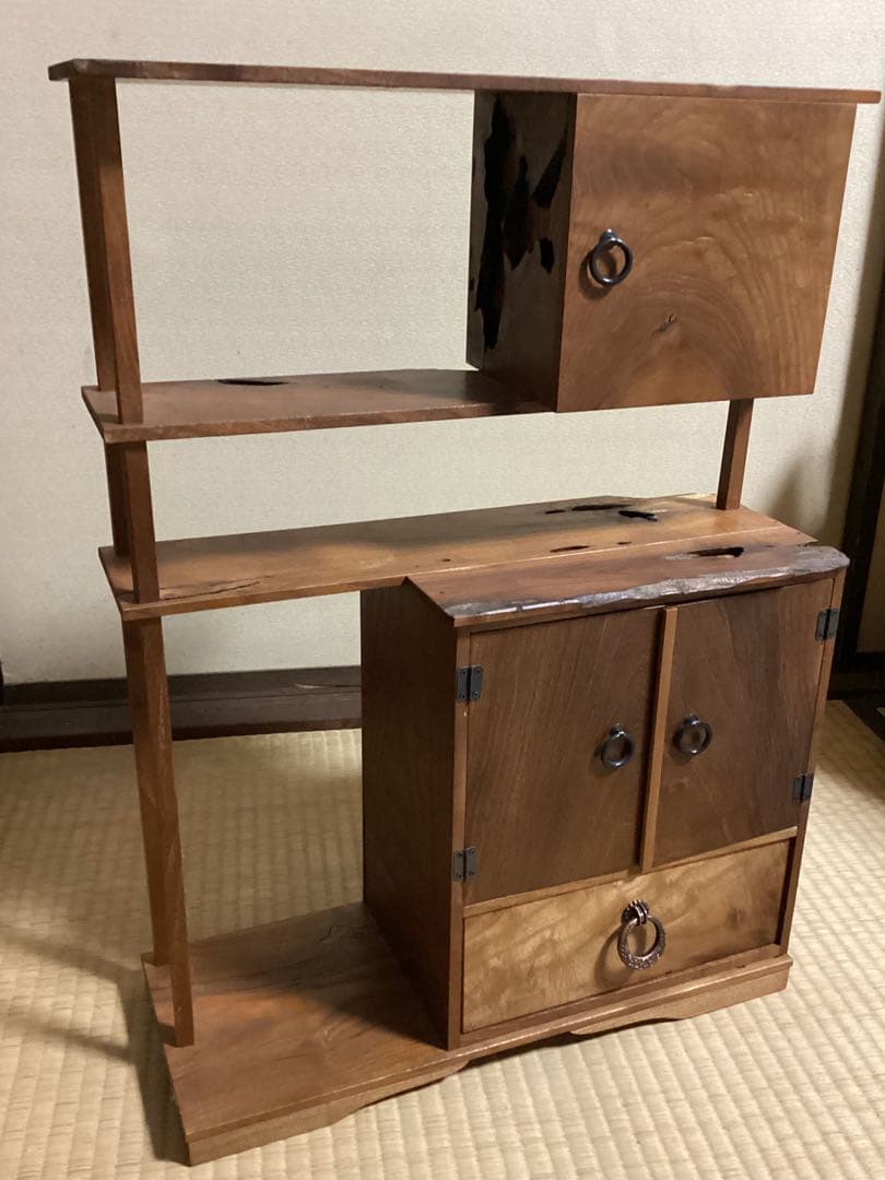 無垢材本桑指物棚　飾り棚高さ60.5cm ×幅約44cm ×下Ｄ17.5cm