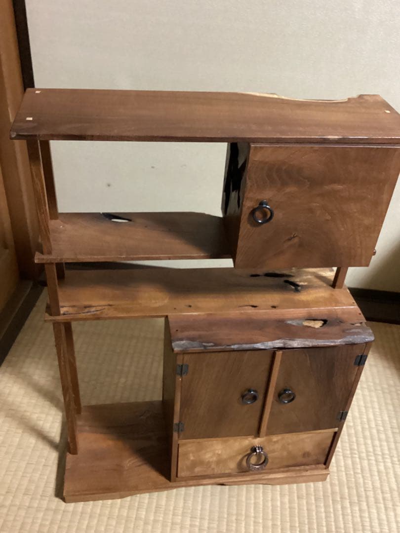 無垢材本桑指物棚　飾り棚高さ60.5cm ×幅約44cm ×下Ｄ17.5cm