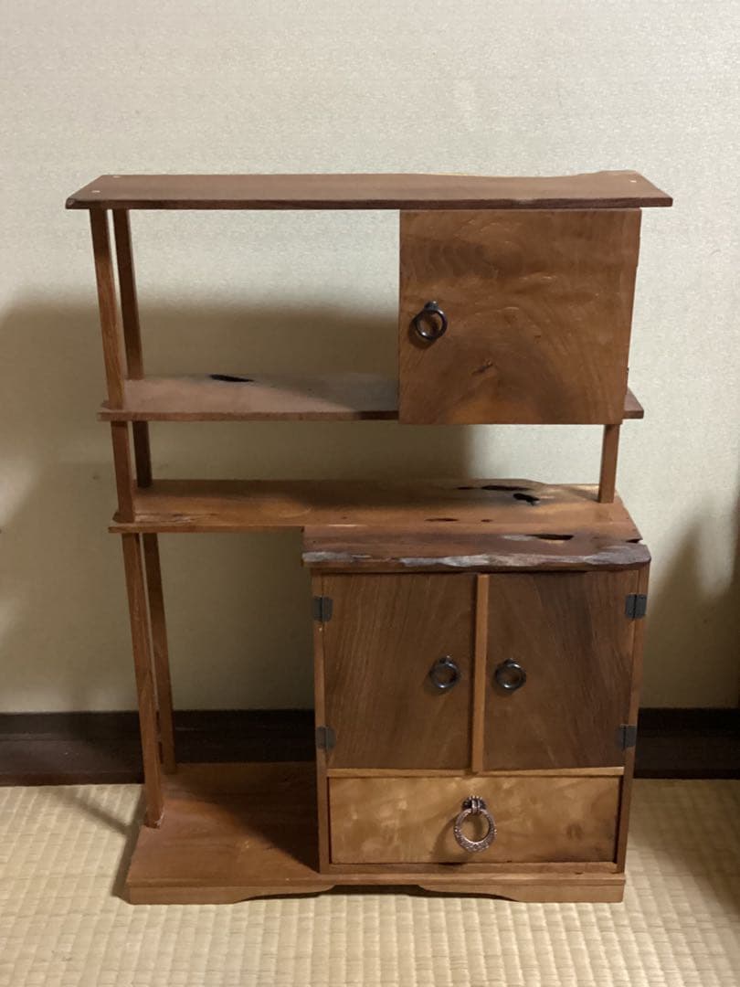 無垢材本桑指物棚　飾り棚高さ60.5cm ×幅約44cm ×下Ｄ17.5cm