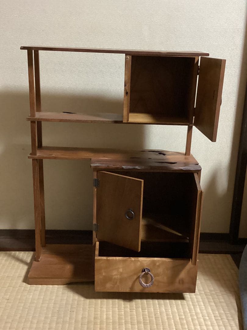 無垢材本桑指物棚　飾り棚高さ60.5cm ×幅約44cm ×下Ｄ17.5cm