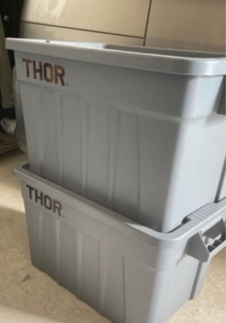 THOR 収納ボックス グレー 2個セット　75l 愛知県豊橋市