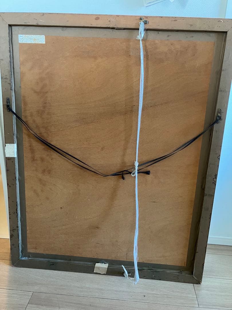 ポールアイズピリ　 ベージュの背景の青い花瓶の花束　　リトグラフ