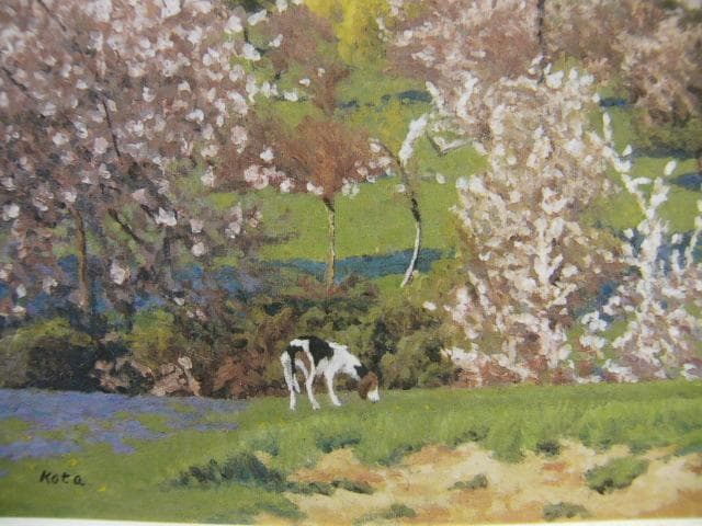 谷内こうた、【河畔にて】、希少な画集画、新品高級額 額装付、状態良好