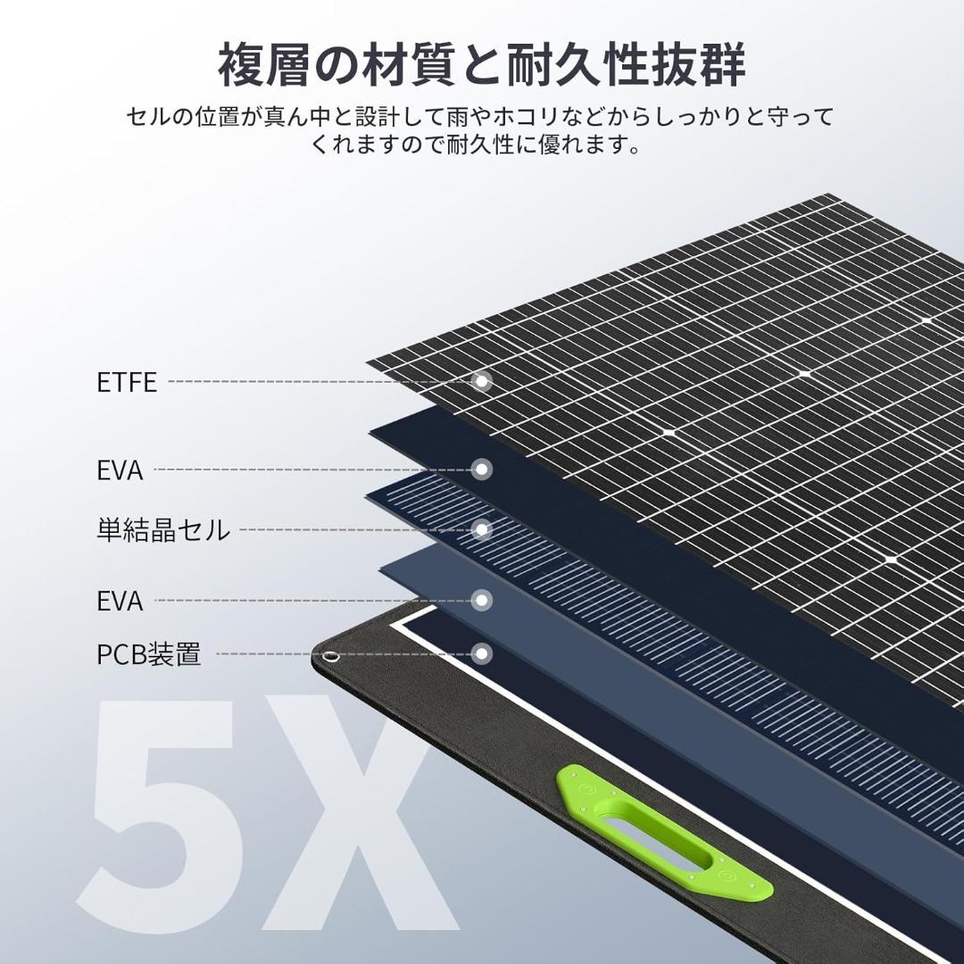 EENOUR ソーラーパネル 400W 折りたたみ 動作電圧 高出力 ETFE