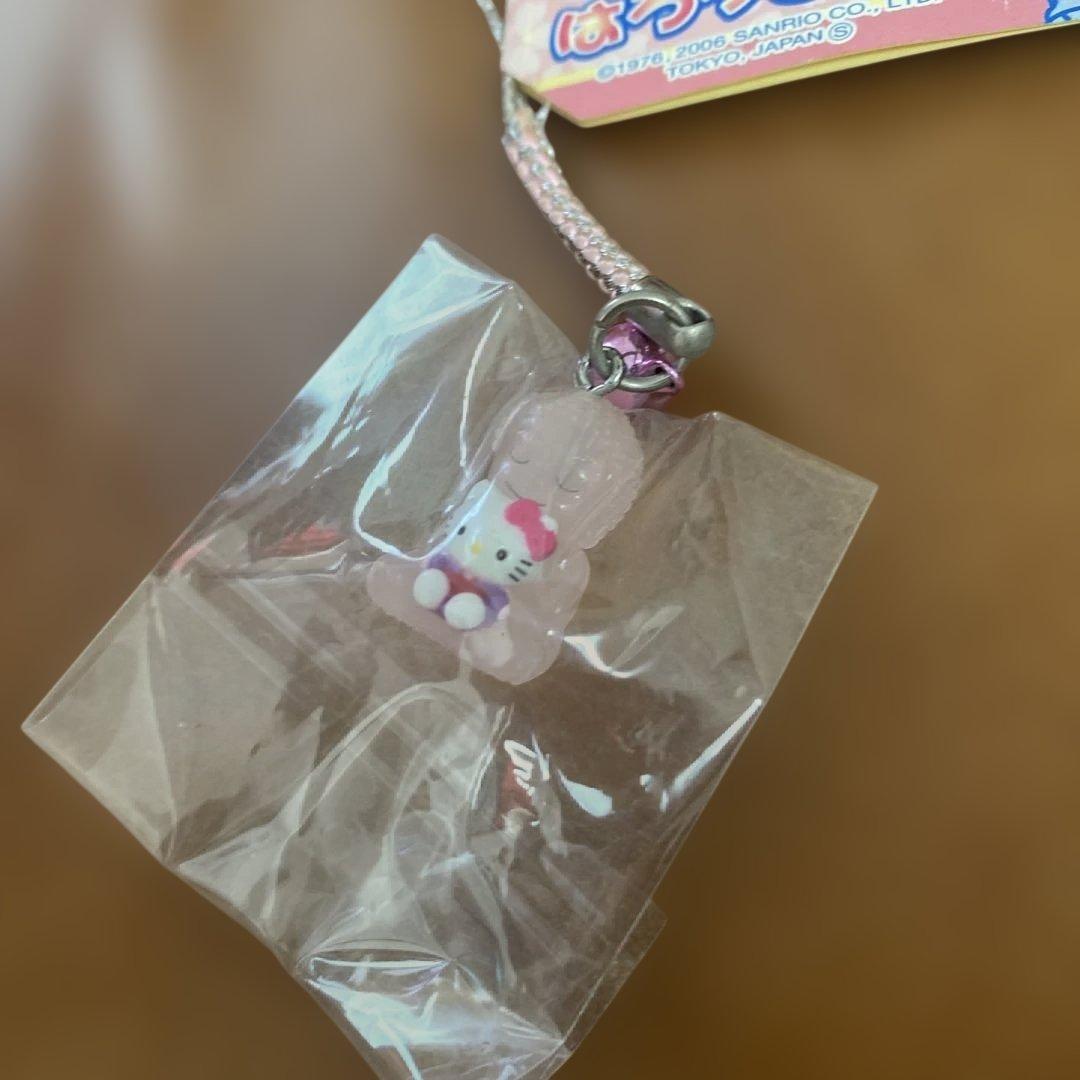 【未使用】ハローキティ☆ストラップ　根付け　鎌倉バージョン　大仏　ピンク