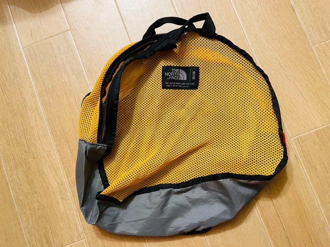 【値下げ】ノースフェイスイエローダッフルバッグM 71L 2way美品