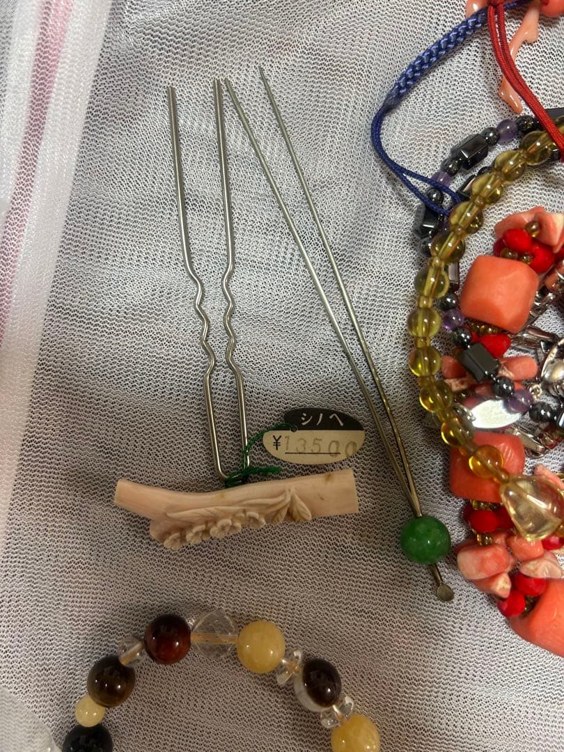 値下げアクセサリー 珊瑚風 翡翠風 パール ネックレス 数珠等 色々 大量セット