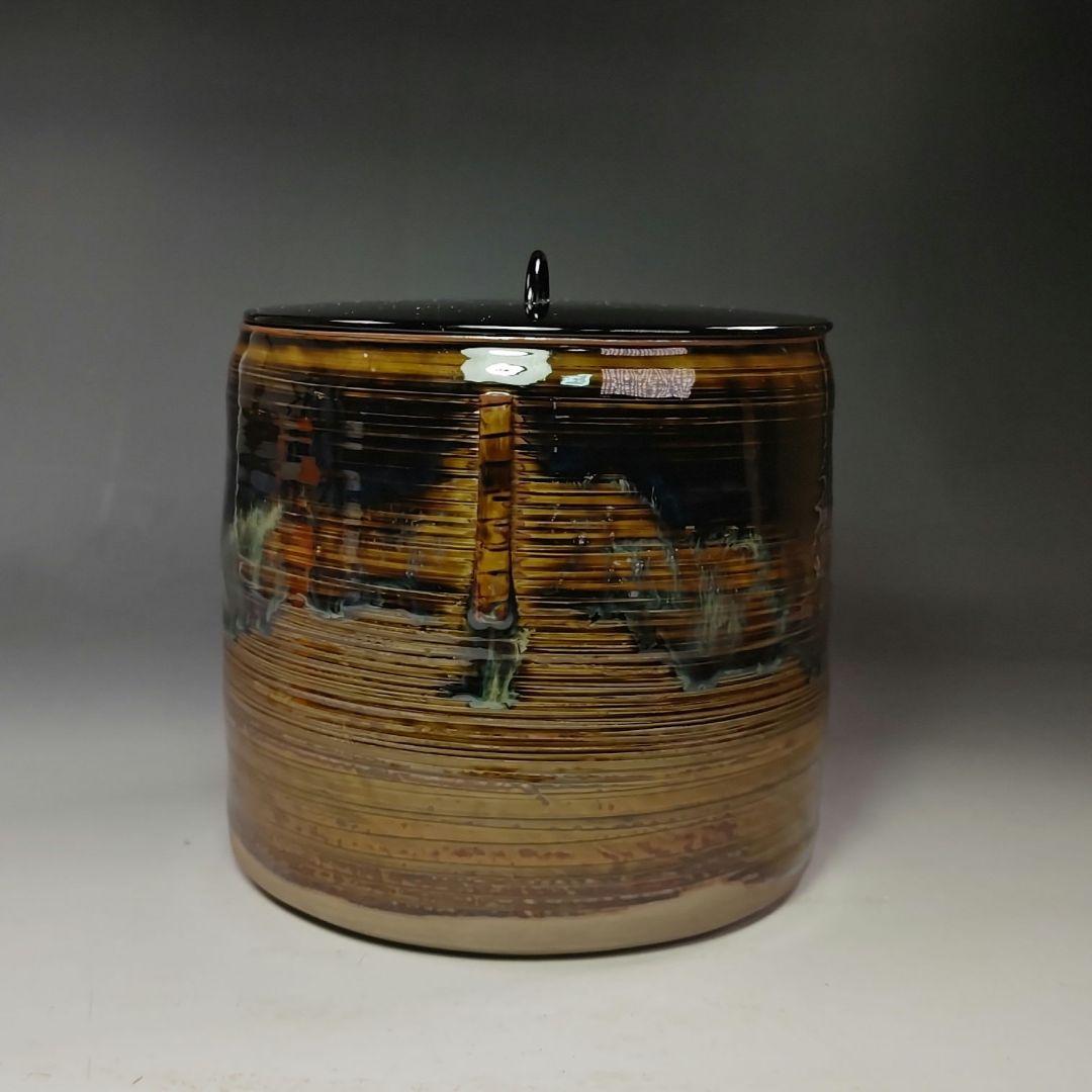 イ562 水指『亀井楽山造　鵬雲斎　極箱』『高取　管耳水指　共箱』茶道具