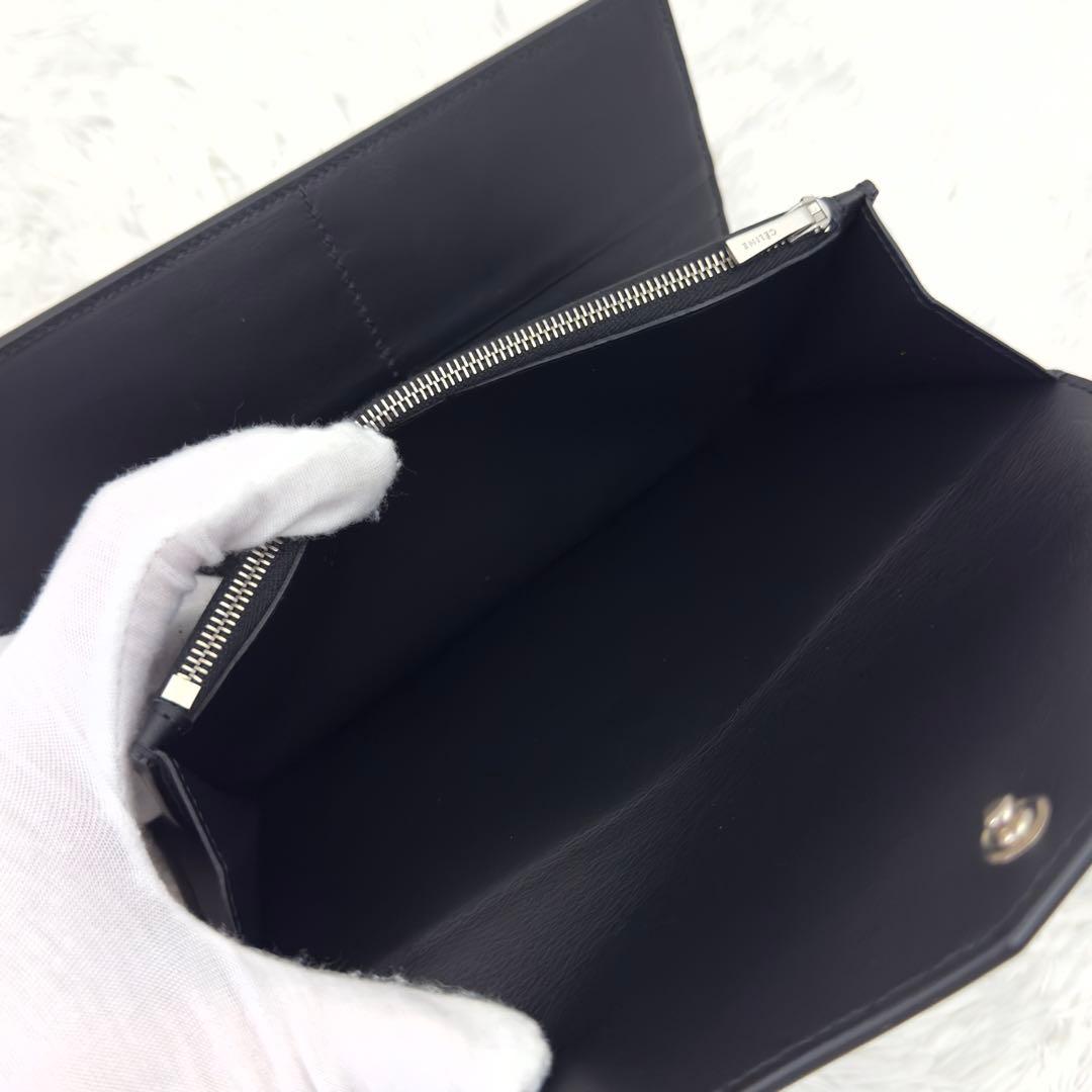 新品級✨CELINE セリーヌ トライフォールド 三つ折り 財布 ブラック