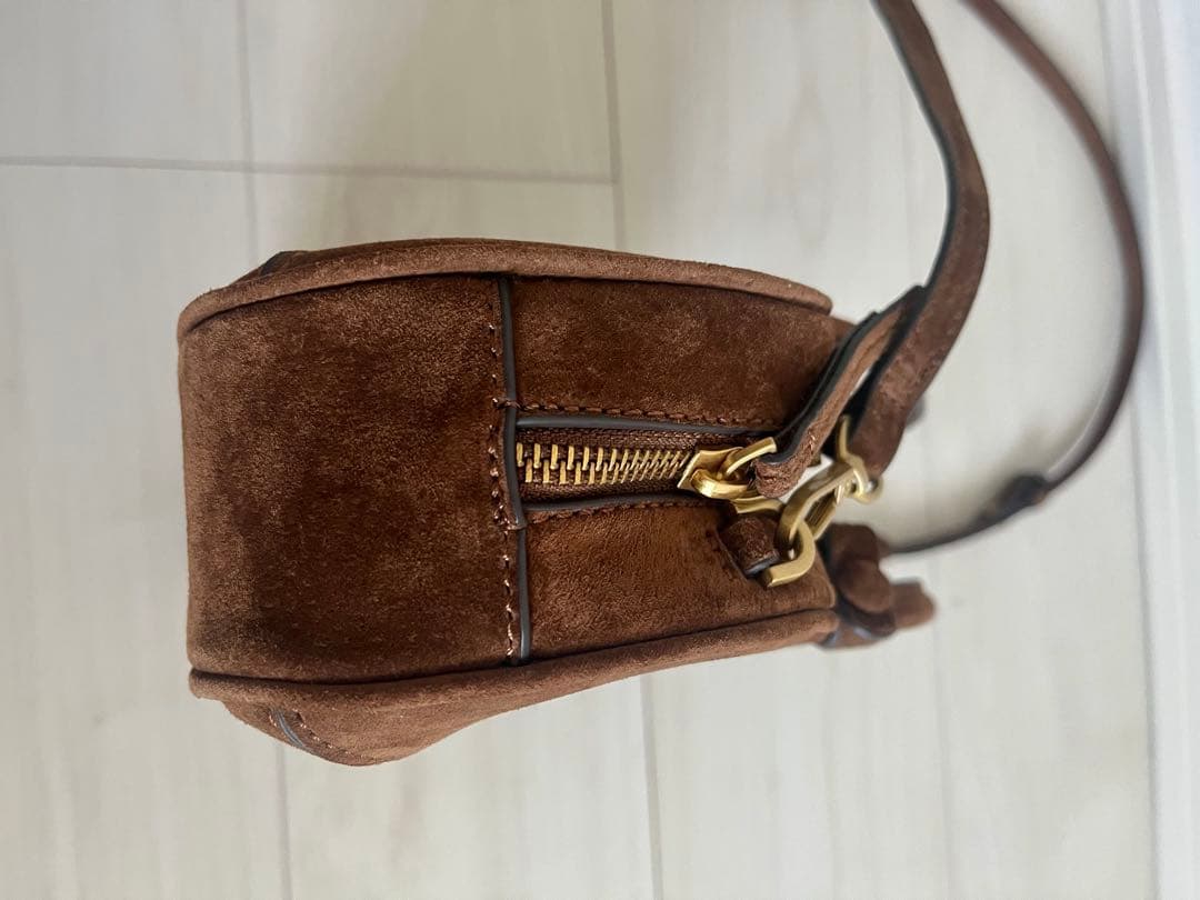 未使用　ZARA スプリッドスウェードミニボストンバッグ