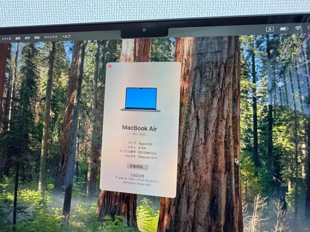 MacBook Air M2 2022 13インチ 8GB/256GB US配列