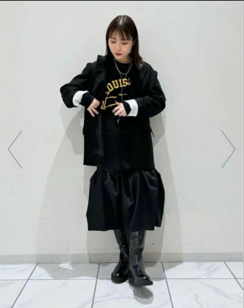 タグ付き新品☆ウィムガゼット ダブルサテンボリュームスカート 黒