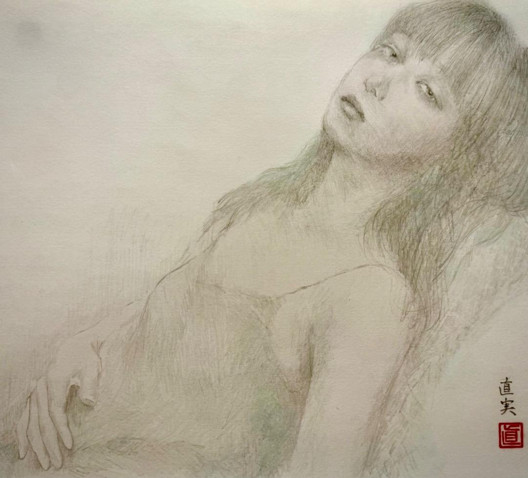 鉛筆とパステル (女性の肖像画 ) 作品Ｎｏ．104