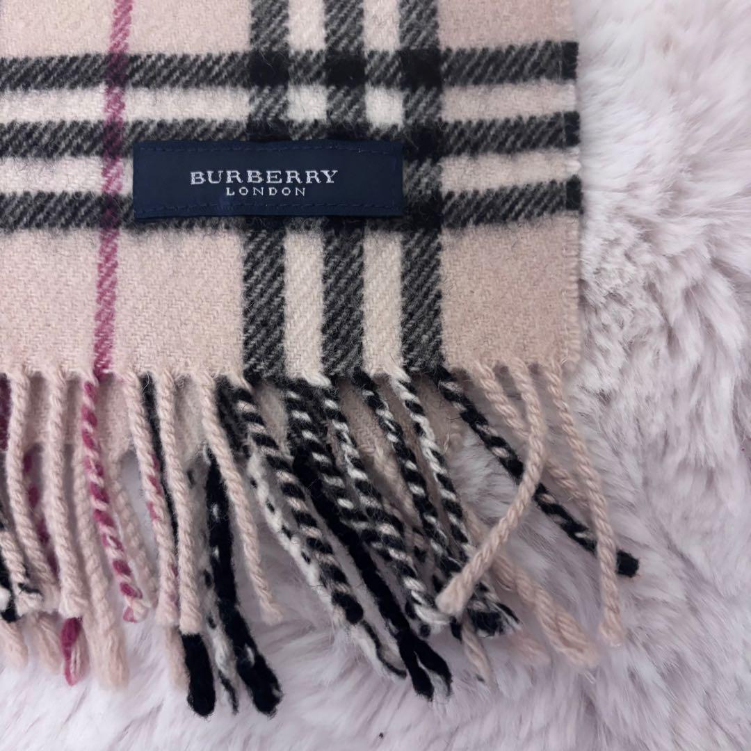 BURBERRY ロゴ刺繍 バーバリーチェック マフラー ショール