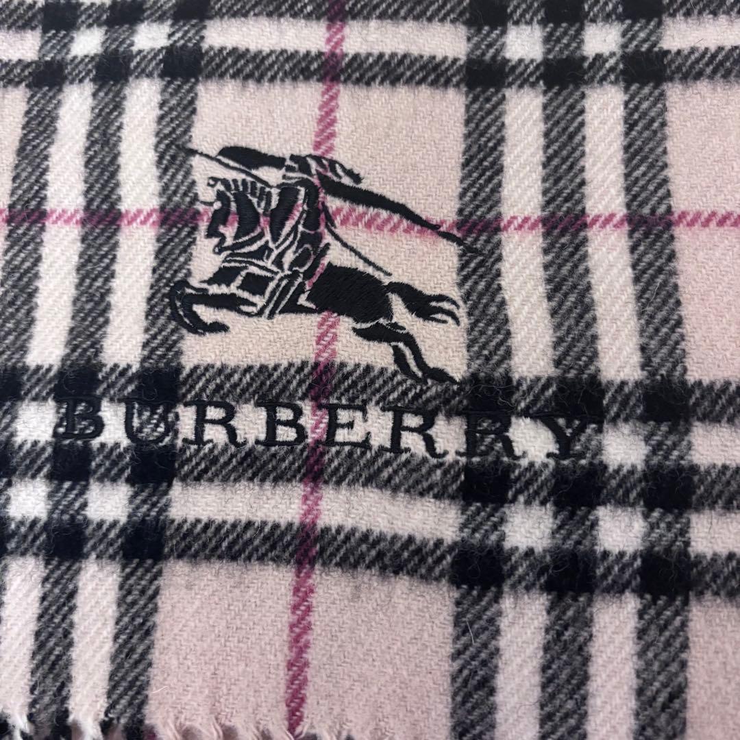BURBERRY ロゴ刺繍 バーバリーチェック マフラー ショール