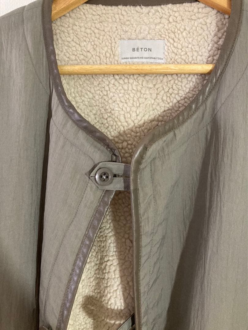 ATELIER BETON アトリエ　ベトン　ノーカラー　コート　グレー