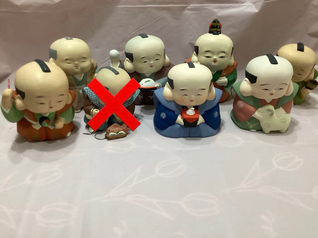 福助人形　ノベルティ　非売品　縁起物　干支　伝統工芸品　陶器製日本人形 7体