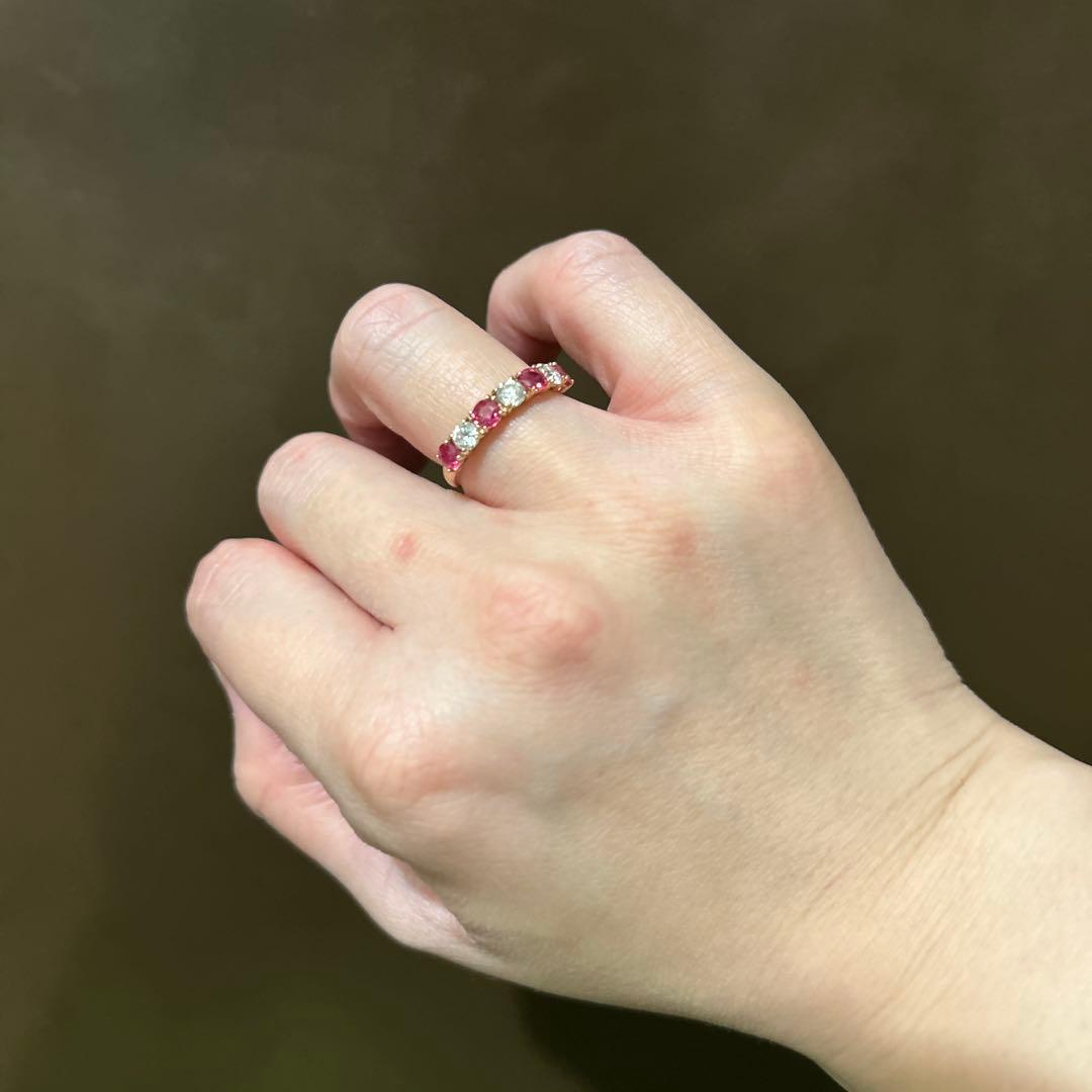 パパラチアサファイア ダイヤモンド k18リング