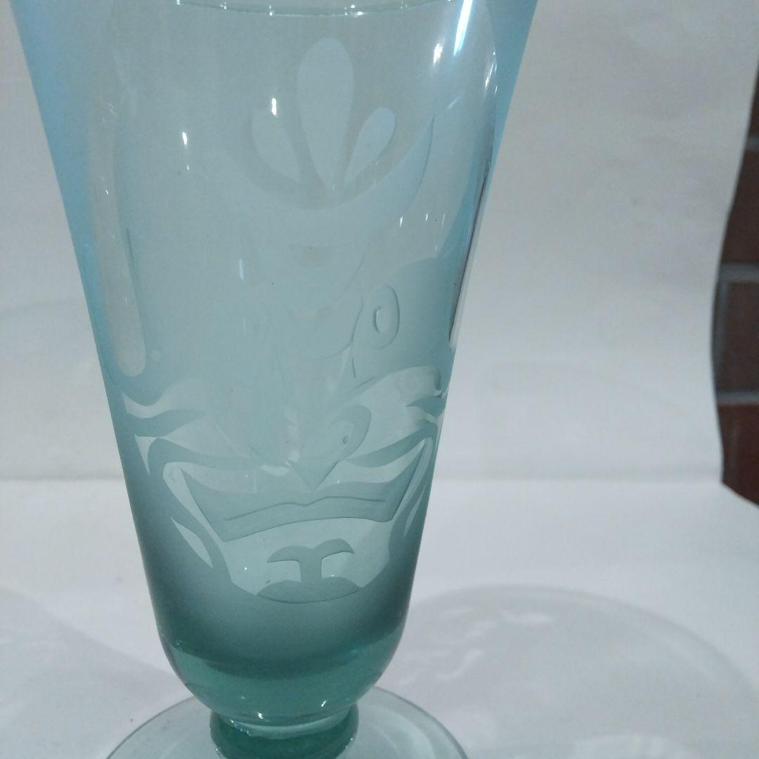 歌舞伎隈取柄サンドブラストグラス